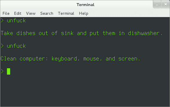 The unfuck command in a terminal window.